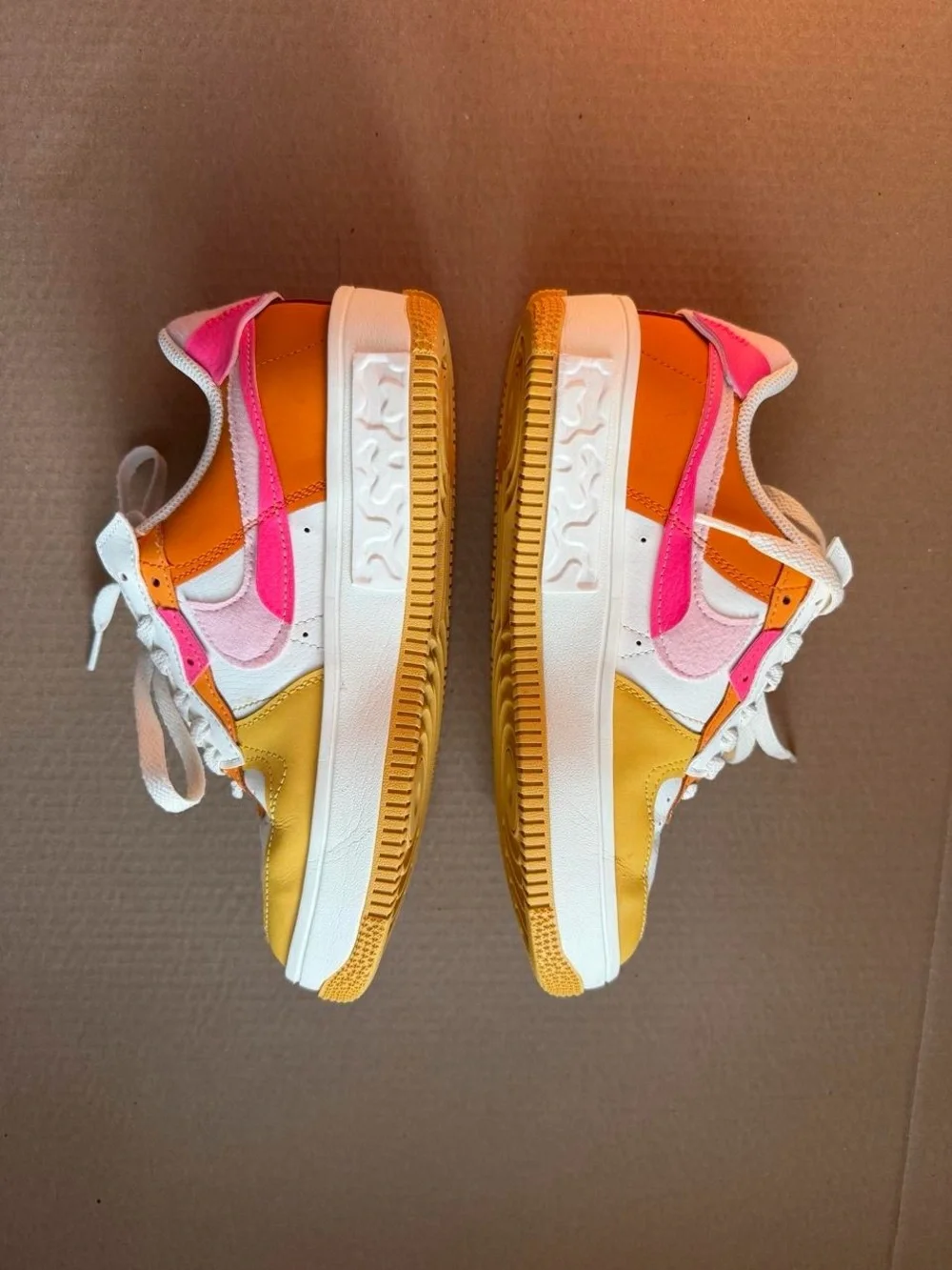 Nike White Sneakers with Pink & Yellow Accents - Picture 2 of 7